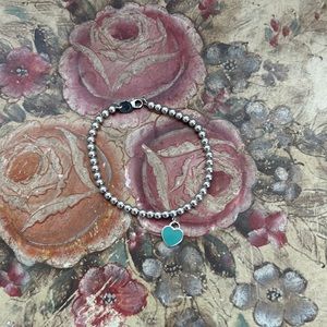 Tiffany Blue Heart Beaded Bracelet
